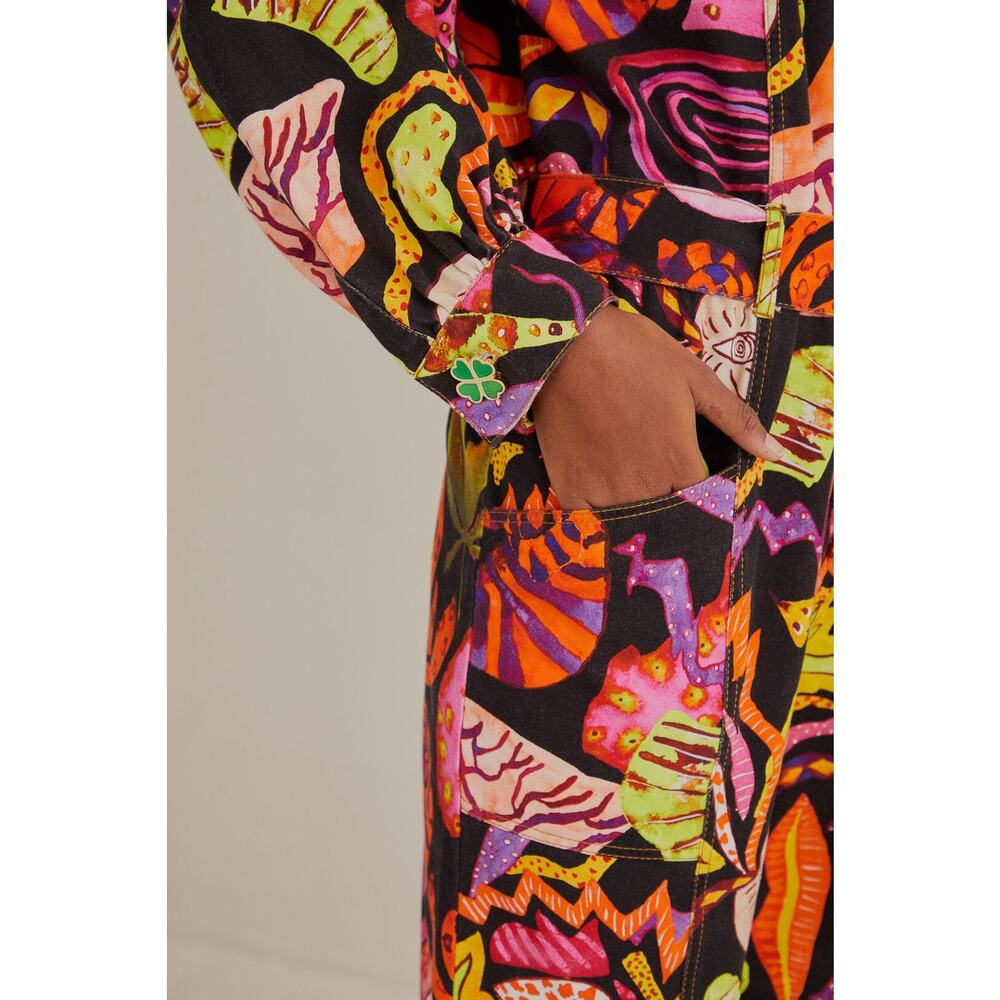 NEW Farm Rio Psychedelic Garden Jumpsuit Black Size XS - Picture 4 of 9